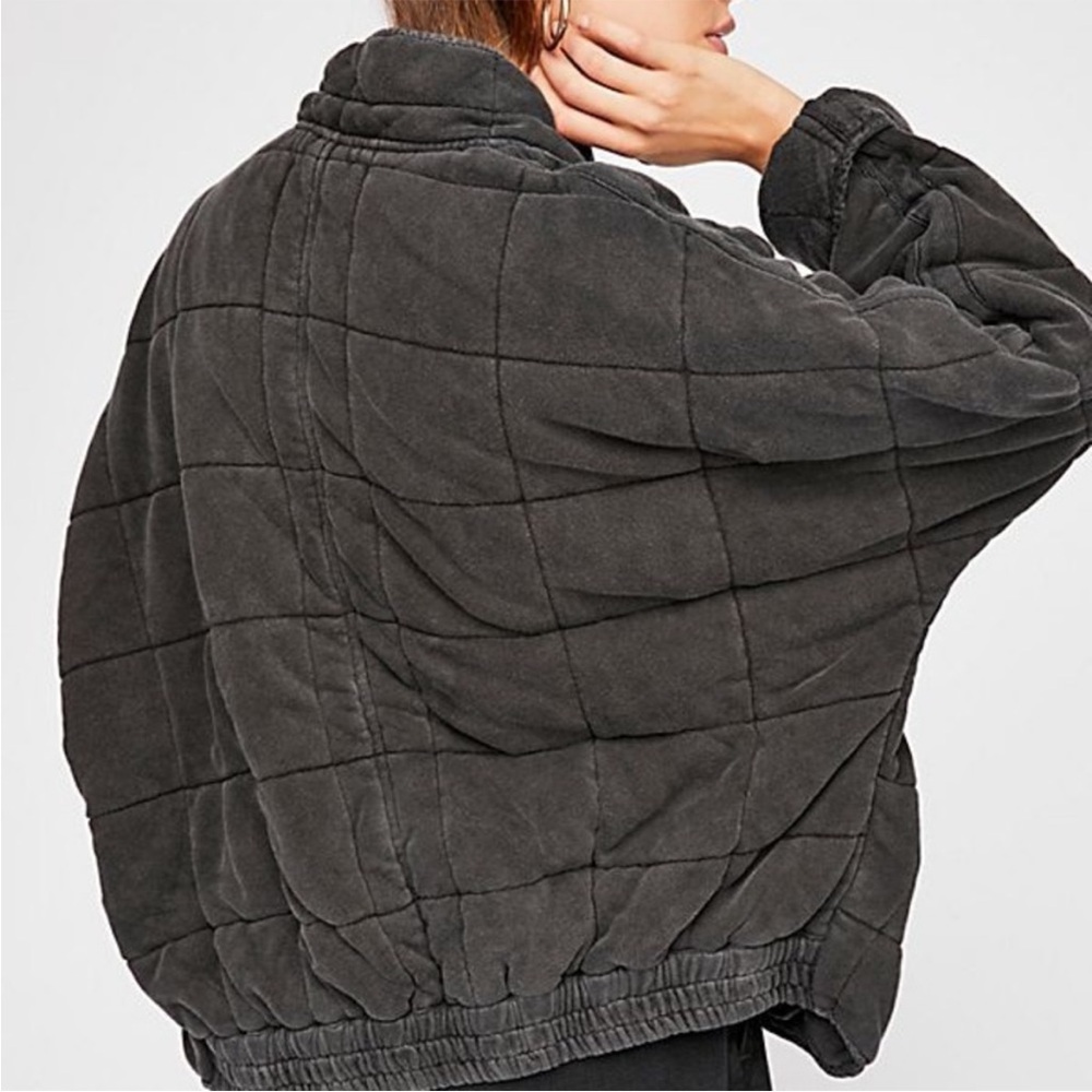 EXCELLENT Free People Black Dolman Quilted Bomber Jacket - Picture 2 of 16